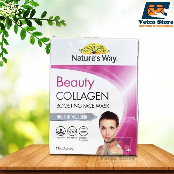 Mặt nạ bổ sung Collagen Nature's Way Beauty Collagen Boosting hộp 5 miếng